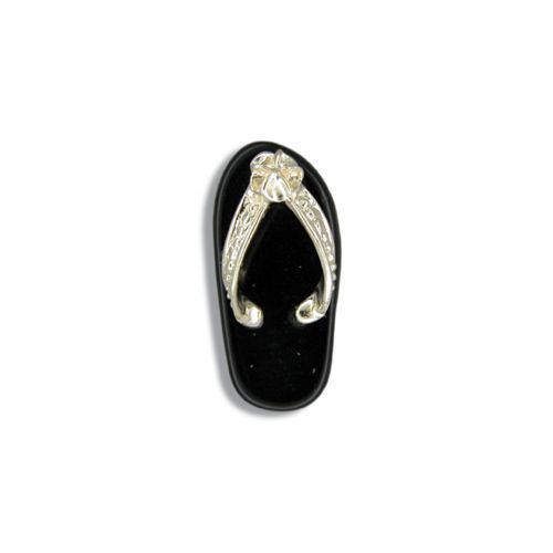 14KT Yellow Gold Black Jade Slipper Pendant