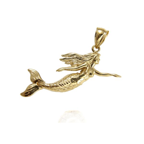 14KT Yellow Gold Mermaid Pendant