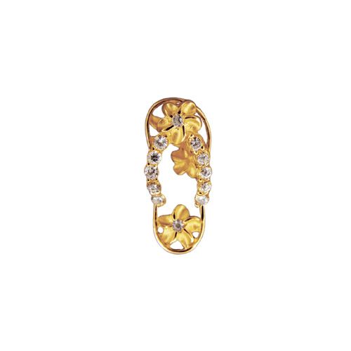 14kt Yellow Gold Hawaiian Plumeria with Slipper Pendant