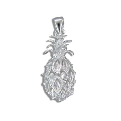 Sterling Silver Hawaiian Pineapple Pendant (L)